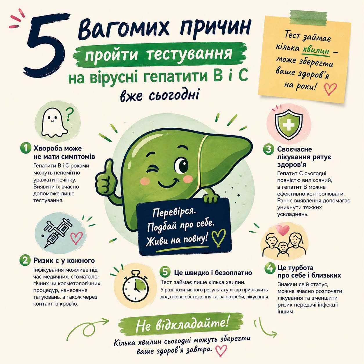 5 причин пройти тестування на вірусні гепатити В і С